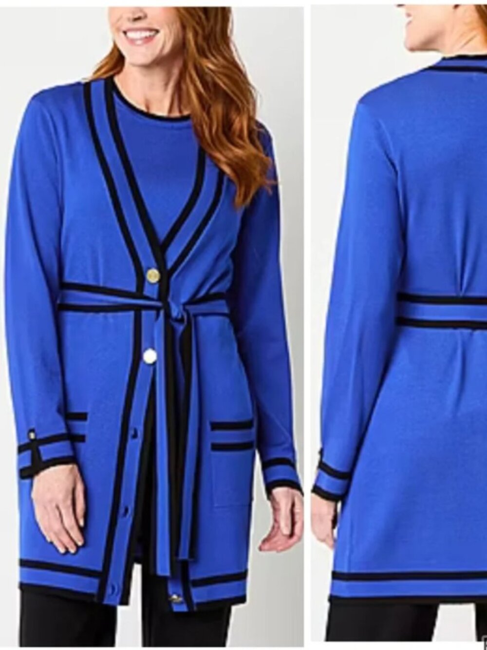 Liz Claiborne Bold Blue Belted Cardigan XL